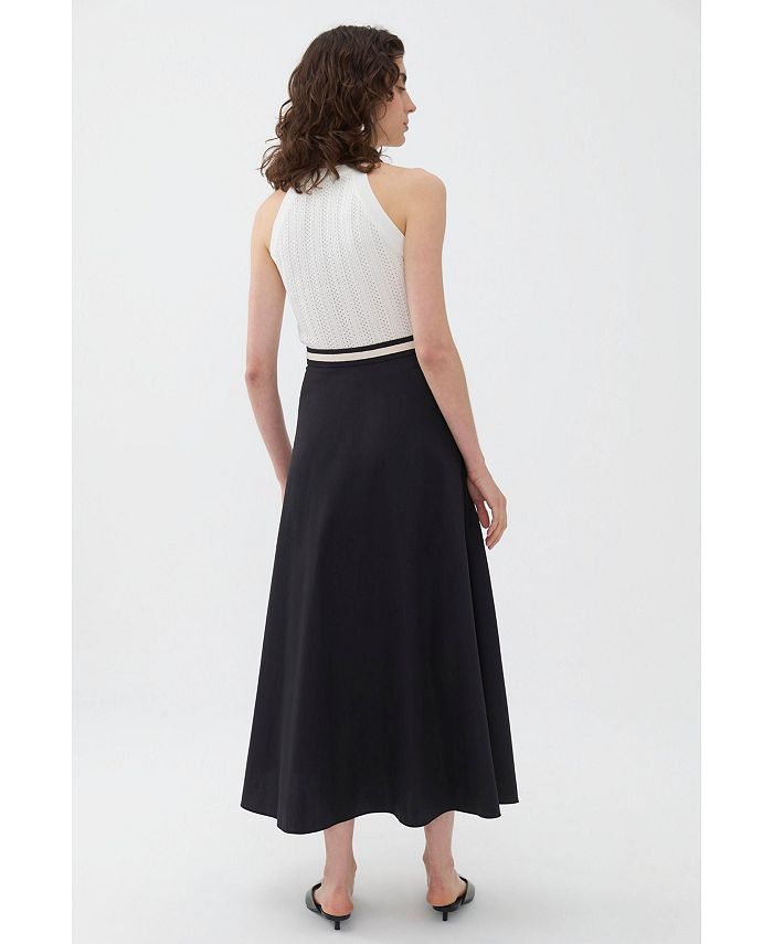 Black Nocturne Web Fitted Skirt