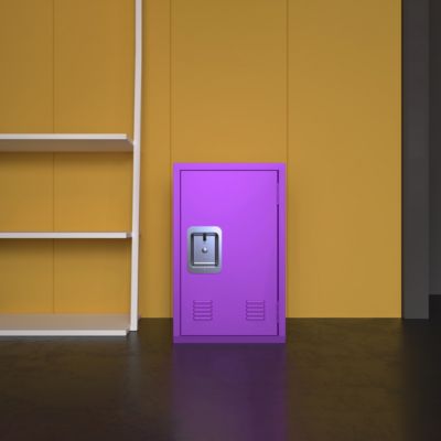 Compact Purple Steel Storage Cabinet