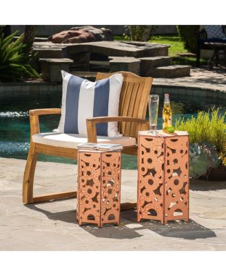 Streamdale Intricate Fleur-de-Lis Accent Table Set Large & Small