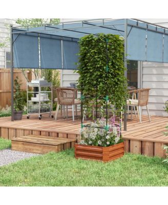 Galvanized Steel Raised Planter with Trellis for Tomatoes