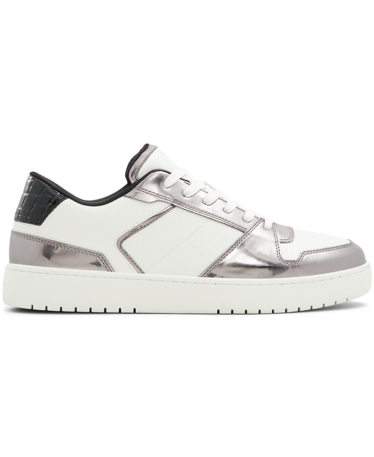 Shop Aldo Men's Zethan Synthetic Low Top Sneaker In Silver