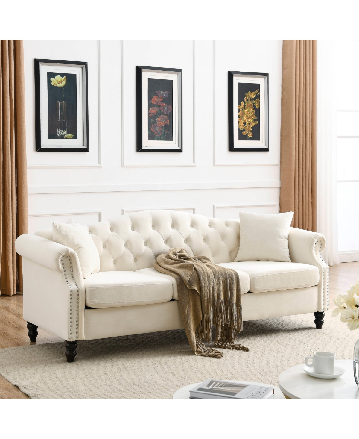 Streamdale 3-seater + 3-seater Combination sofa.Beige Velvet W834S00065