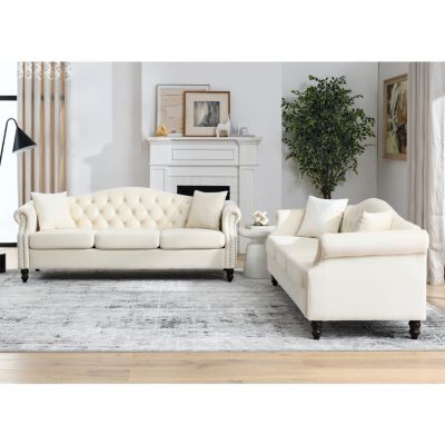 Streamdale 3-seater + 3-seater Combination sofa.Beige Velvet W834S00065