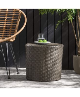 Stylish Wicker Barrel Side Table | Durable & Convenient Outdoor Accent
