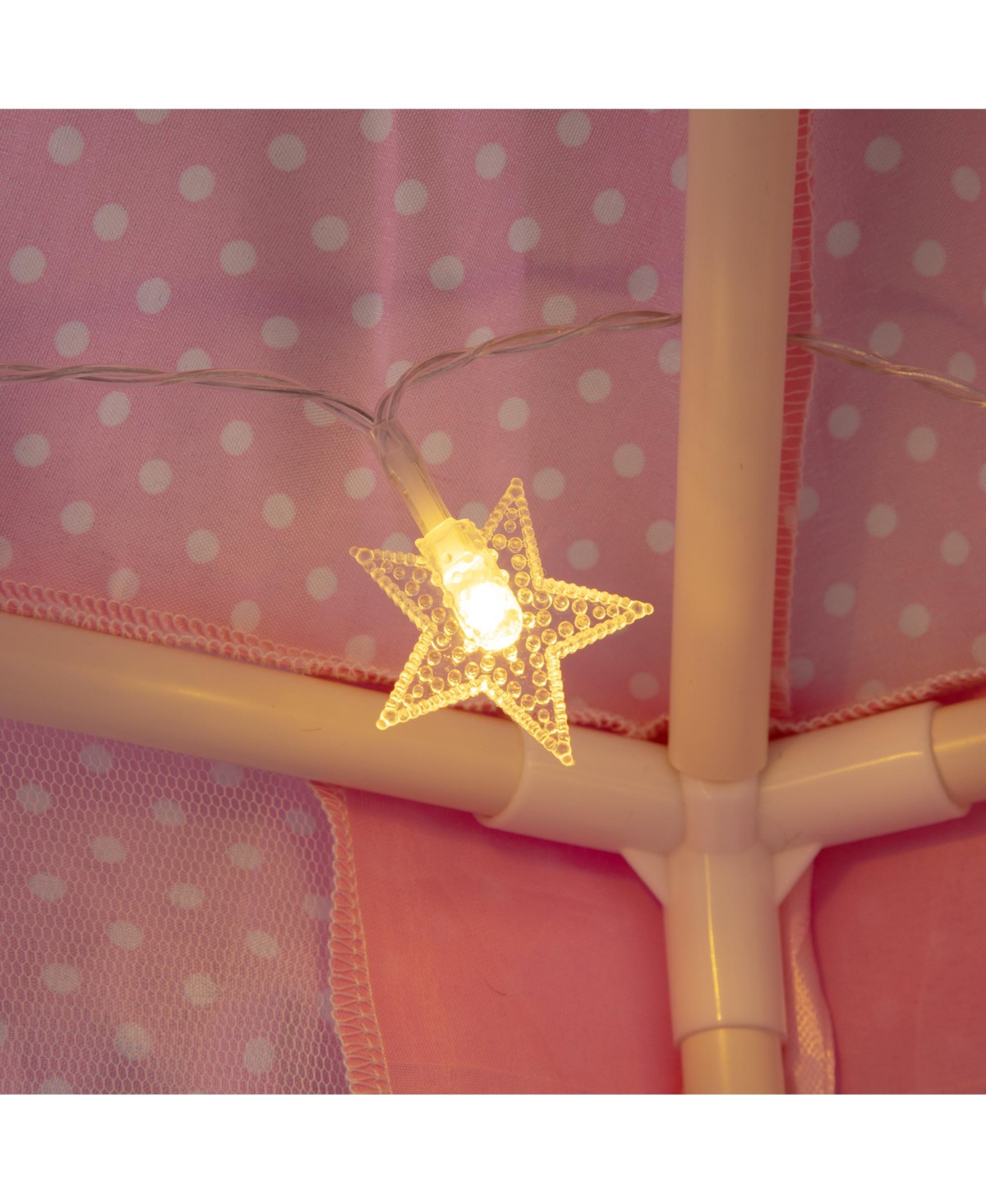 Streamdale Furniture Luminous Princess Castle Tent for Kidsand White Haven with Led Star Lights - Pink