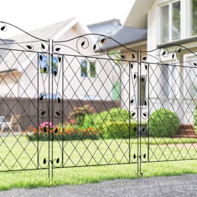 Garden Border Edging Fencing 11.5' Round Vines Design, 4-Pack