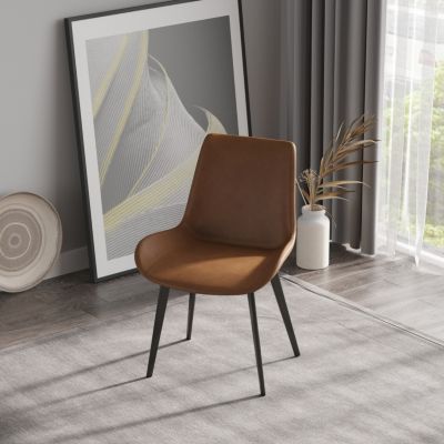 Streamdale  Furniture Modern Black Metal Leg Dining Chair (2 Pcs)