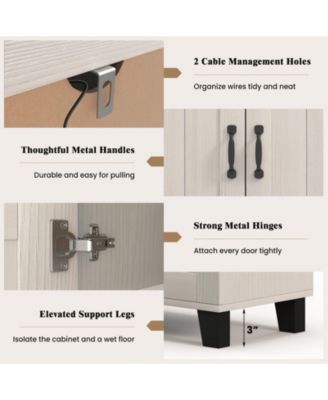 3-Door Buffet Sideboard with Adjustable Shelves and Anti-Tipping Kits