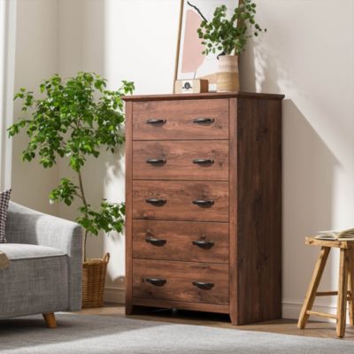 5 Drawer Chest Storage Dresser Tall Cabinet Organizer Bedroom Hallway