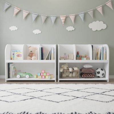 4-Compartment Kids Bookcase & Toy Organizer