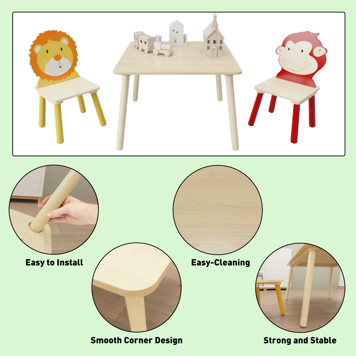Streamdale Furniture 3-Piece Kids Table and Chair Set