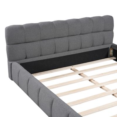 Queen Fabric Upholstered Platform Bed