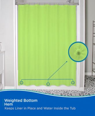 Medium Weight Peva Shower Curtain Liner and Beaded Roller Ring Set