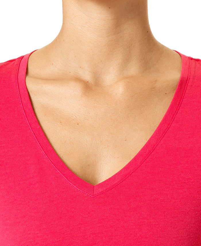 Hue Women's 3/4 Sleeve V-Neck Sleep Tee, Black, Medium - Yahoo