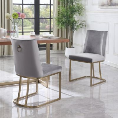 Velvet Upholstered Dining Chairs (Set of 2)