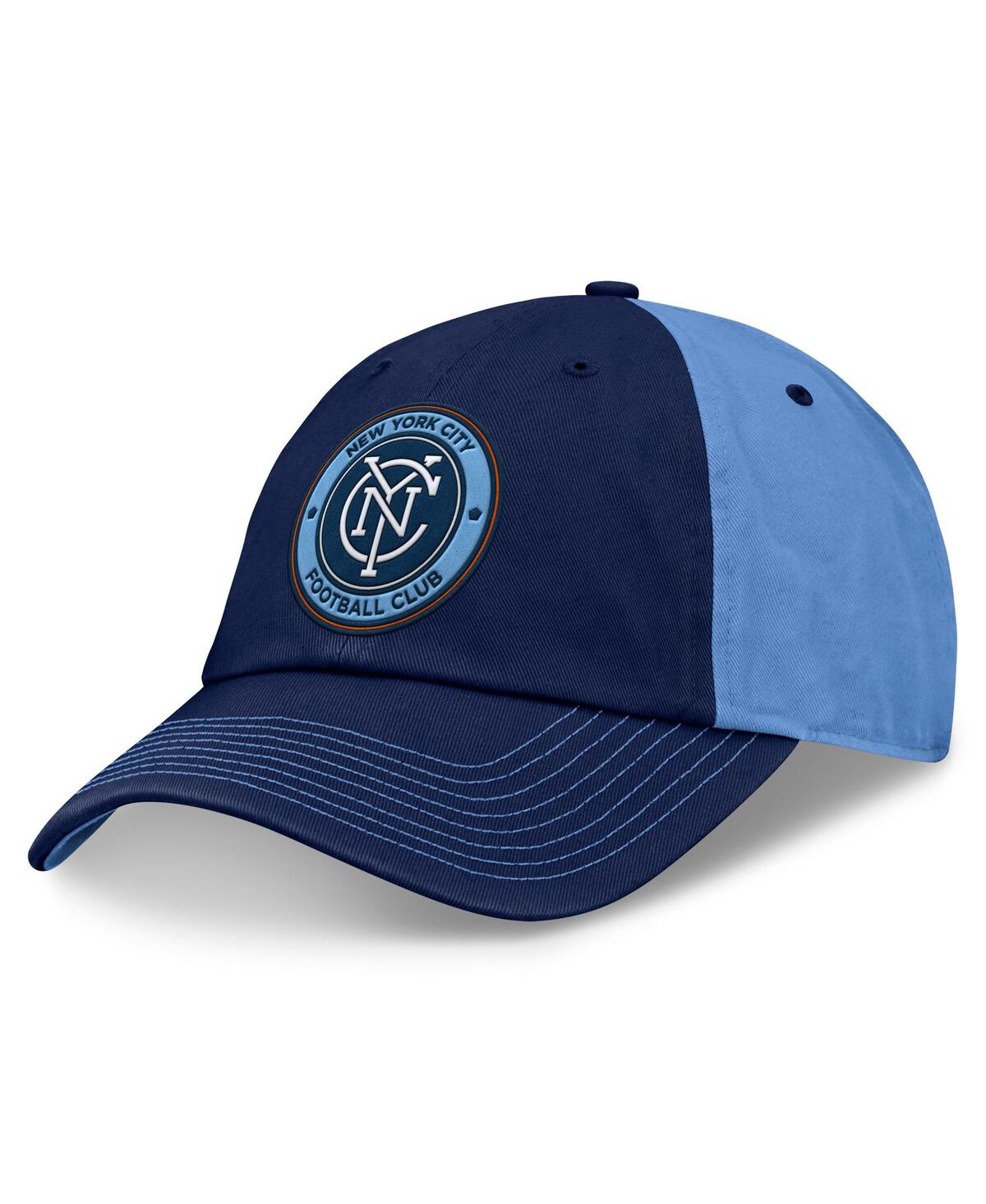 Men's Navy/Sky Blue New York City Fc Iconic Blocked Fundamental Adjustable Hat - Navy, Blue