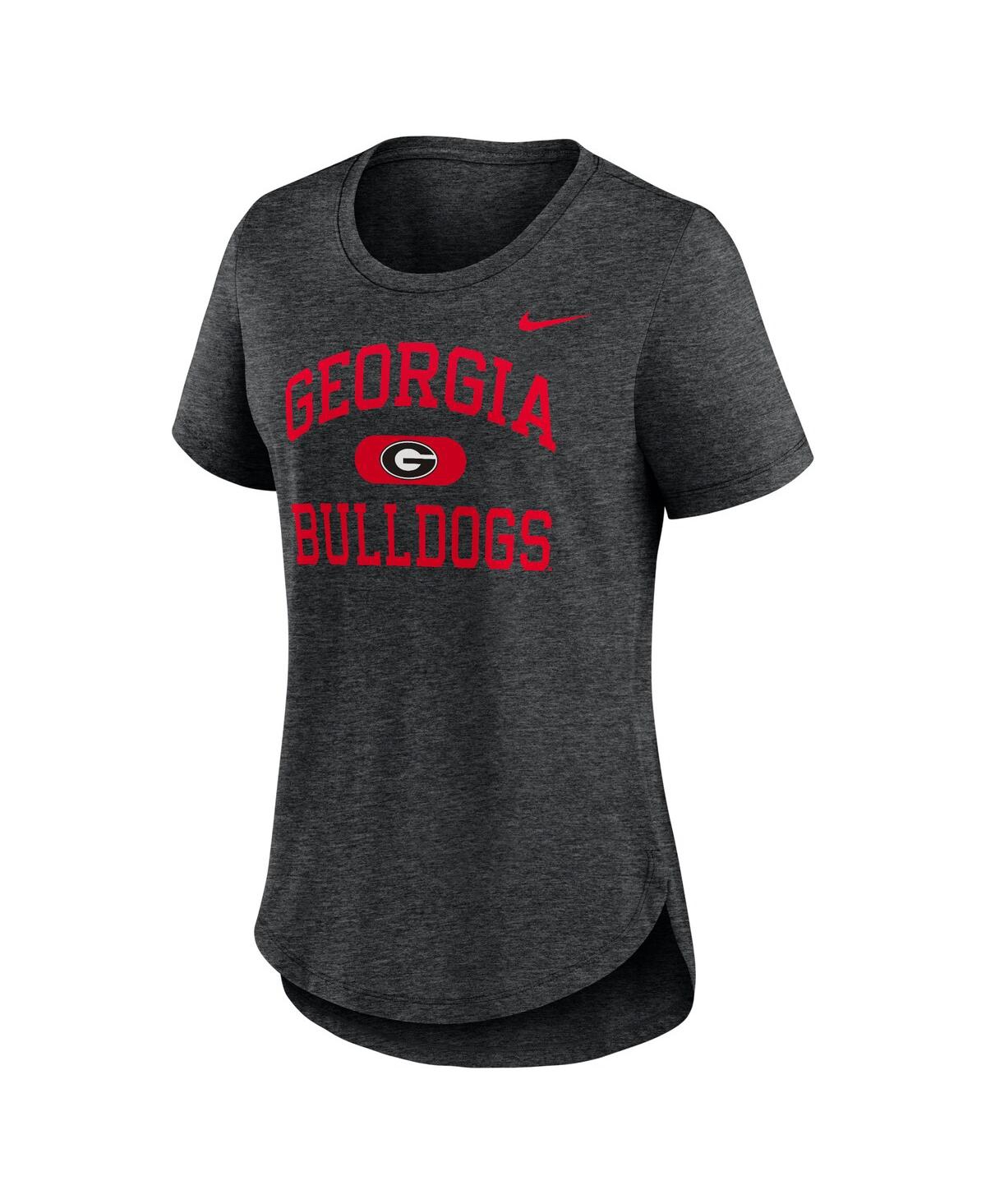 Nike Women's Heather Black Georgia Bulldogs Blitz T-shirt In Heather Black