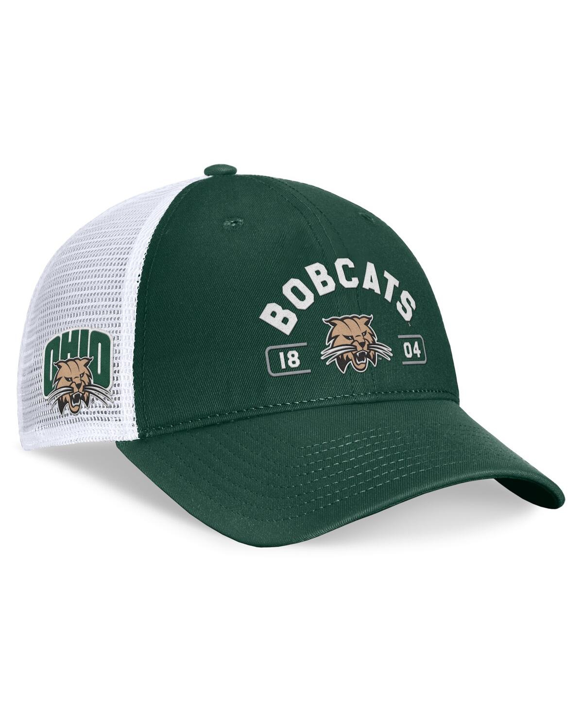 Men's Green/White Ohio Bobcats Free Kick Trucker Adjustable Hat - Green, White