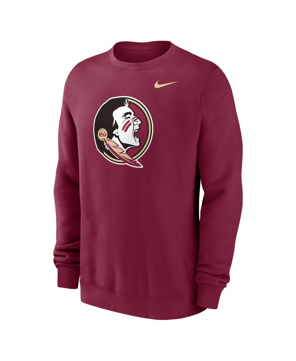 Nike Men'sFlorida State Seminoles Primetime Evergreen Fleece Pullover Sweatshirt - Garnet