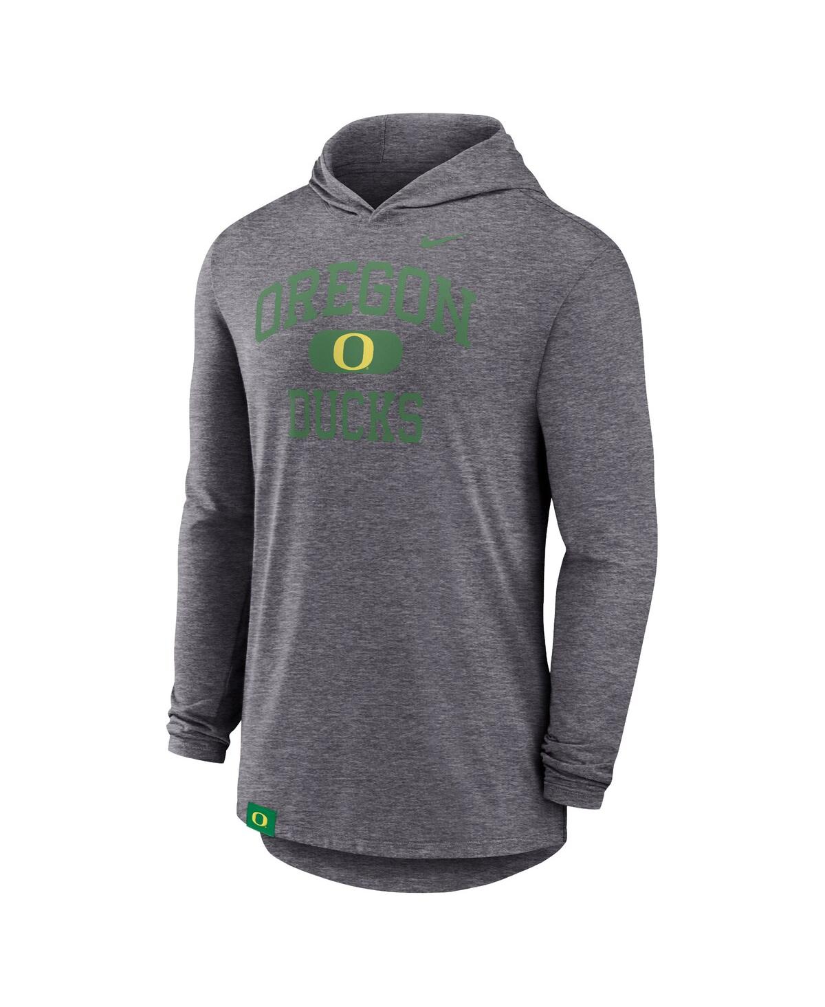 Nike Men'sOregon Ducks Blitz Hoodie Long Sleeve T-Shirt - Heather Gray