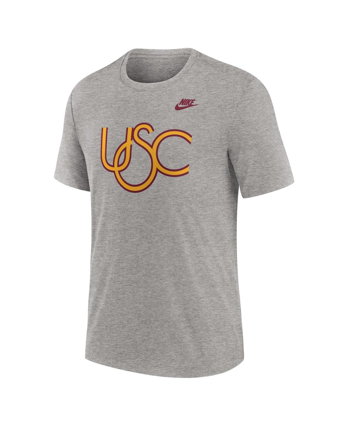 Nike Men's Heather Gray Usc Trojans Blitz Evergreen Legacy Primary Tri-blend T-shirt In Heather Gray
