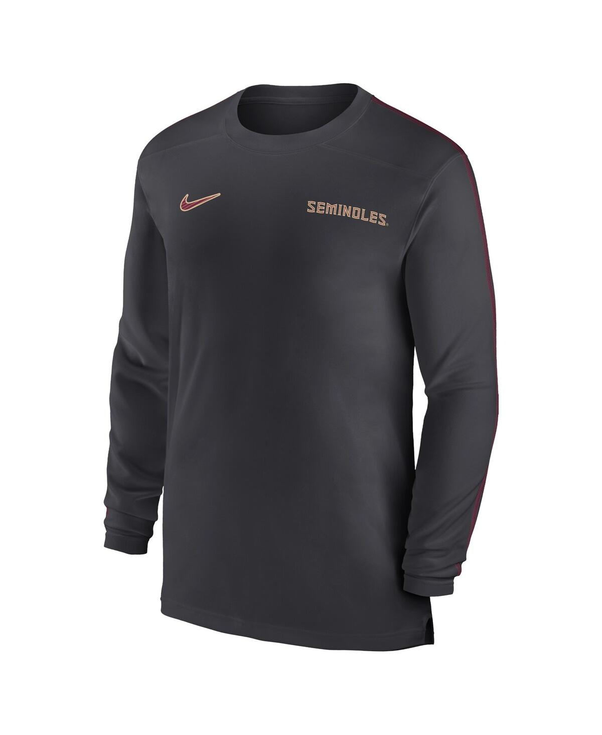 Nike Men's Florida State Seminoles 2024 Sideline Coach Uv Performance Long Sleeve T-Shirt - Garnet