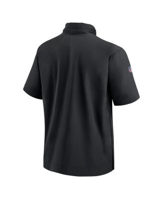 Men's Black Cincinnati Bengals 2024 Sideline Coach Short Sleeve Half-Zip Hoodie Jacket