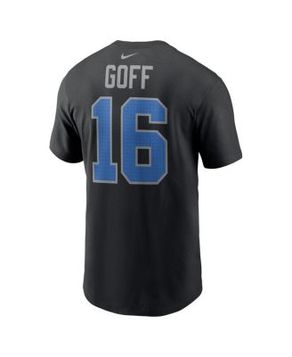 Men's Jared Goff Black Detroit Lions Name Number T-Shirt