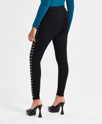 Women's Three-Row Studded Pont&eacute;-Knit Leggings, Created for Macy's