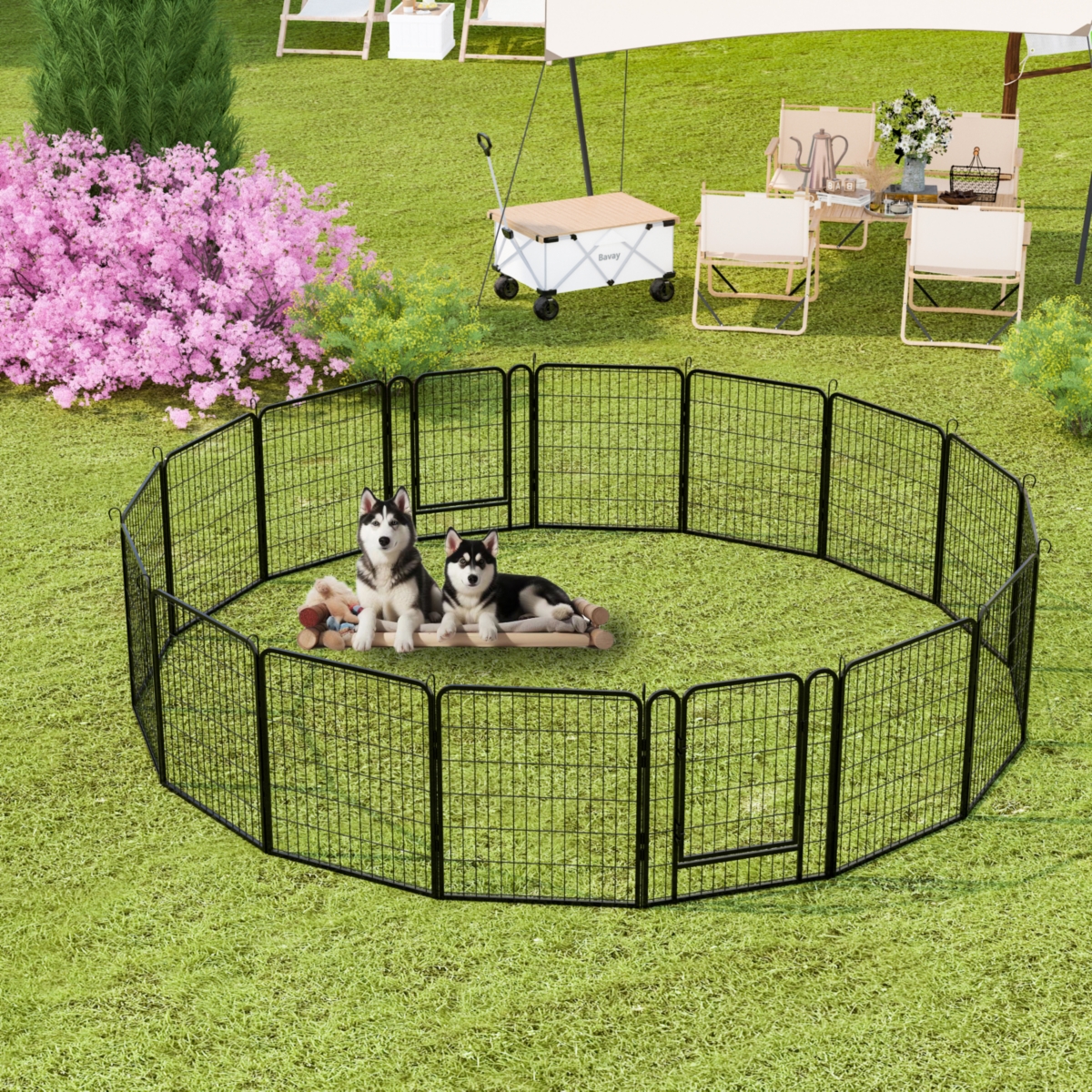 Streamdale Rust-Resistant Pet Wire Fence with Versatile Shapes and Auto Lock