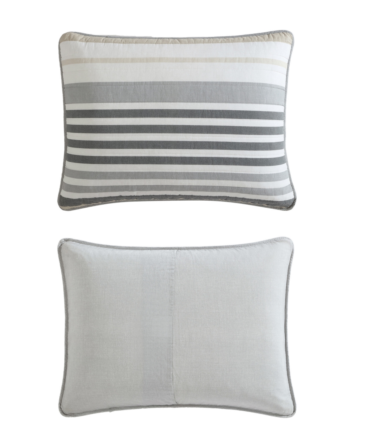 Nautica Dover Stripe Reversible 3 Piece Quilt Set, Full/queen In Beige,grey