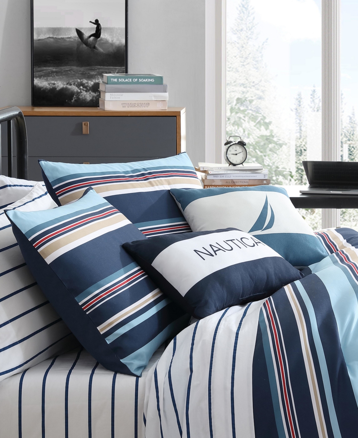 Nautica Colton Lightweight Comforter Bedding Set In Captain's Blue