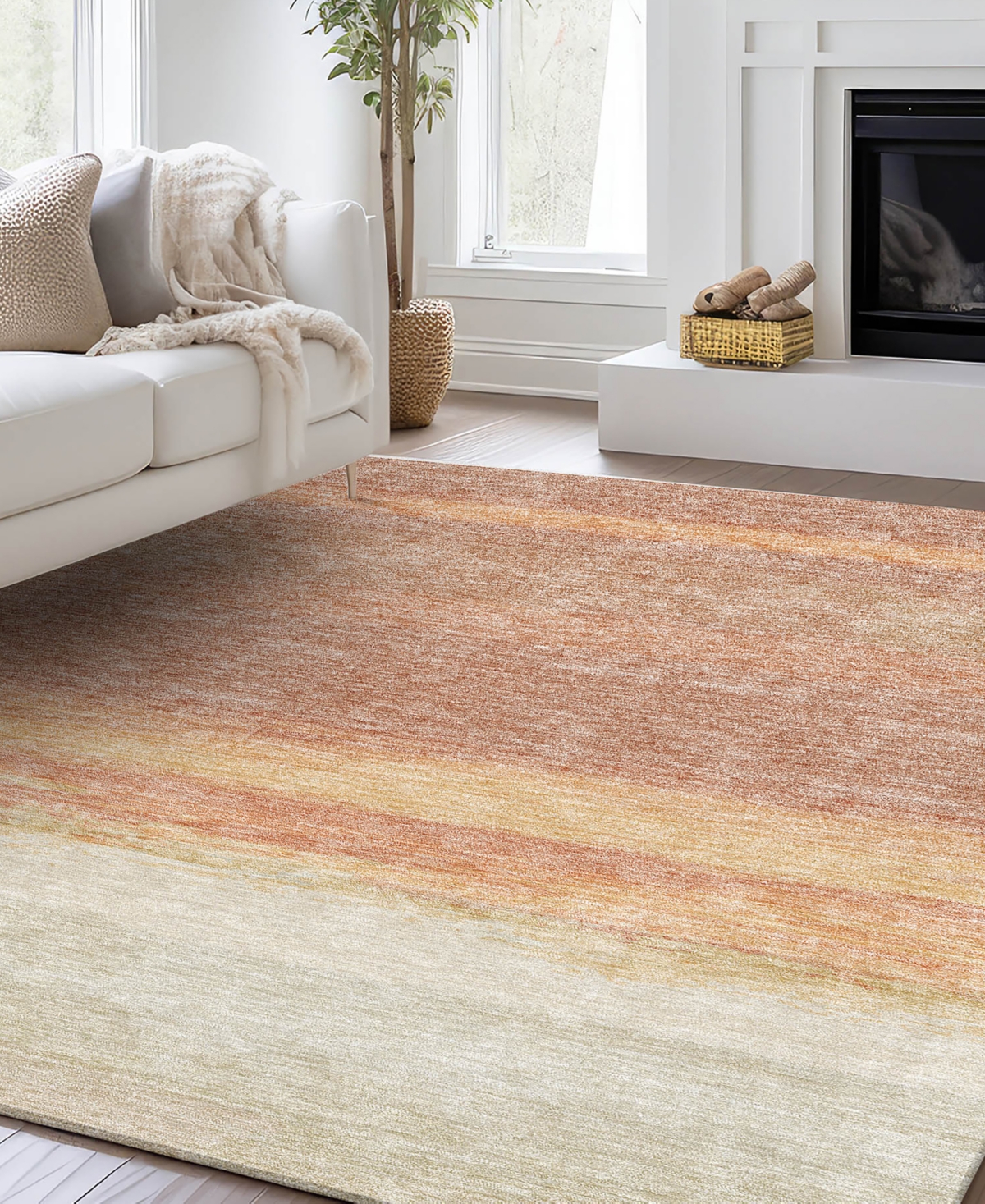 Dalyn Trevi Washable Tv2 2'3"x7'6" Runner Area Rug In Salmon