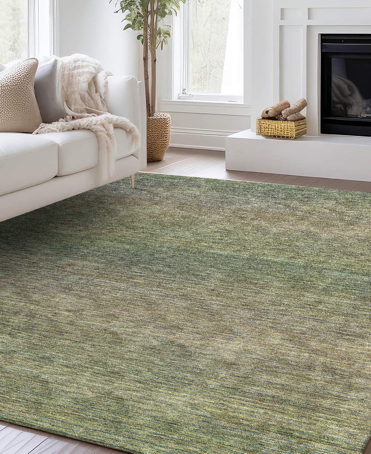 Dalyn Trevi Washable Tv11 8'x10' Area Rug In Moss