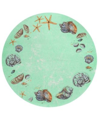 Seabreeze Washable SZ9 8'x8' Round Area Rug