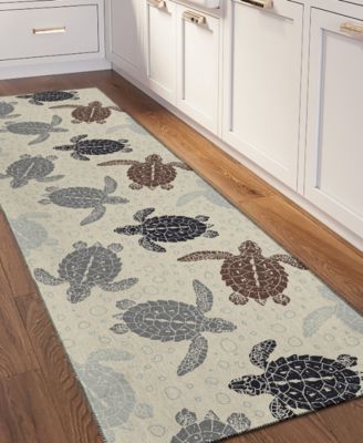 Seabreeze Washable SZ13 2'3x7'6 Runner Area Rug