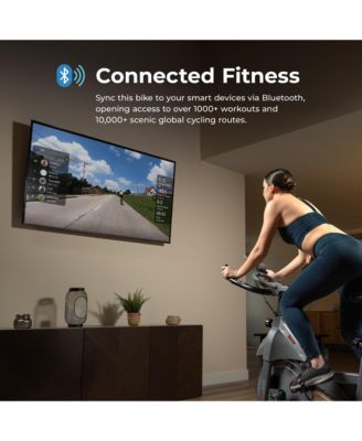 Smart Indoor Cycling Magnetic Resistance Exercise Bike with Pulse Sensor, Dumbbell Holder, Bluetooth Connectivity with SunnyFit App