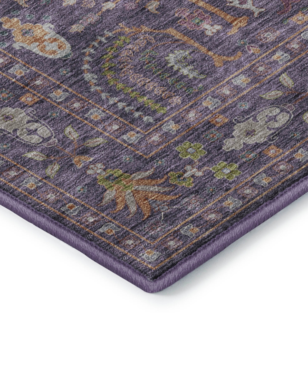 Dalyn Hatay Washable Hy5 2'3"x7'6" Runner Area Rug In Eggplant