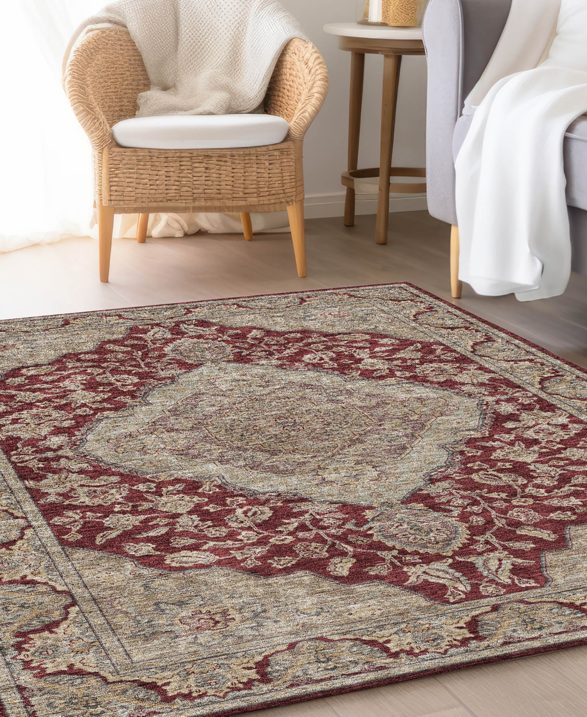 Dalyn Hatay Washable Hy3 2'6"x3'10" Area Rug In Maroon