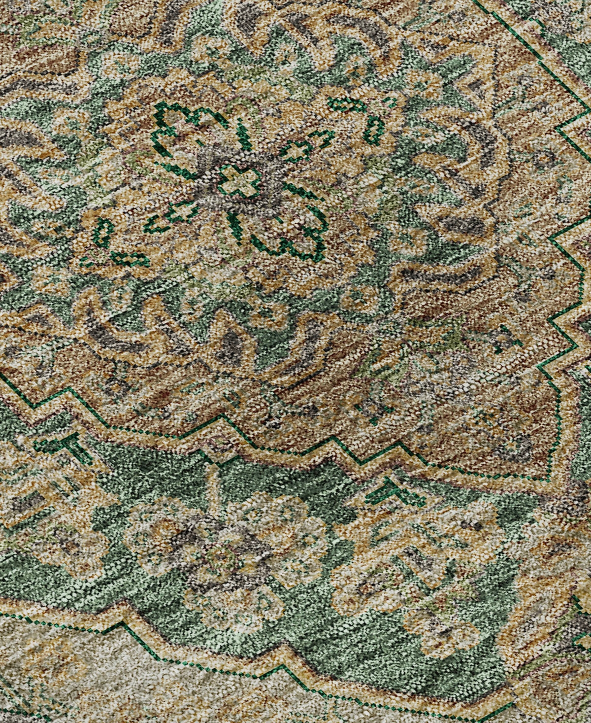 Dalyn Hatay Washable Hy3 2'3"x7'6" Runner Area Rug In Jade