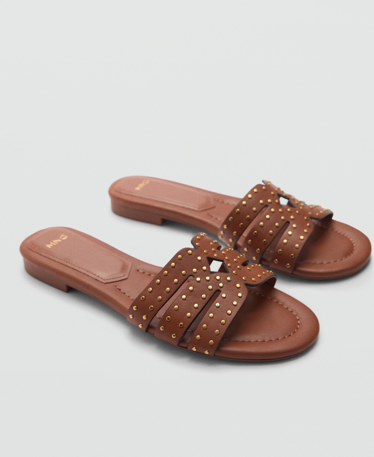 Mango Women's Beaded Strap Sandals In Brown