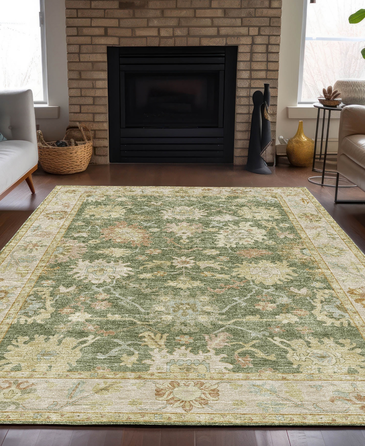 Dalyn Hatay Washable Hy2 2'3"x7'6" Runner Area Rug In Sage