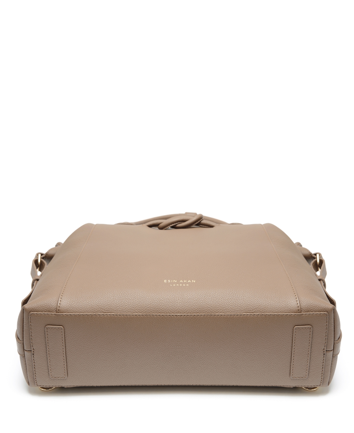 Esin Akan Wimbledon Large Leather Backpack Tote In Beige