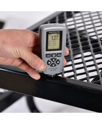 Streamdale Square Outdoor Steel Picnic Table 46" black, with umbrella pole