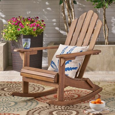 Streamdale Acacia Wood Adirondack Rocking Chair for Serene Outdoor Relaxation