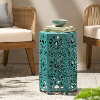  Hexagon Sunburst Side Table  Modern Durable  Vibrant Design