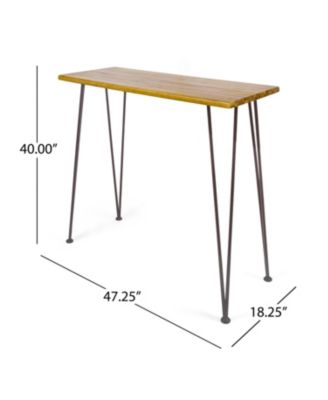 Streamdale Chic Industrial Teak Acacia Wood Outdoor Bar Table