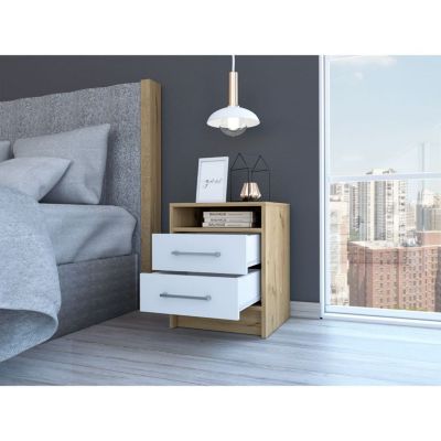 Eter Nightstand with Superior Top and Two Drawers