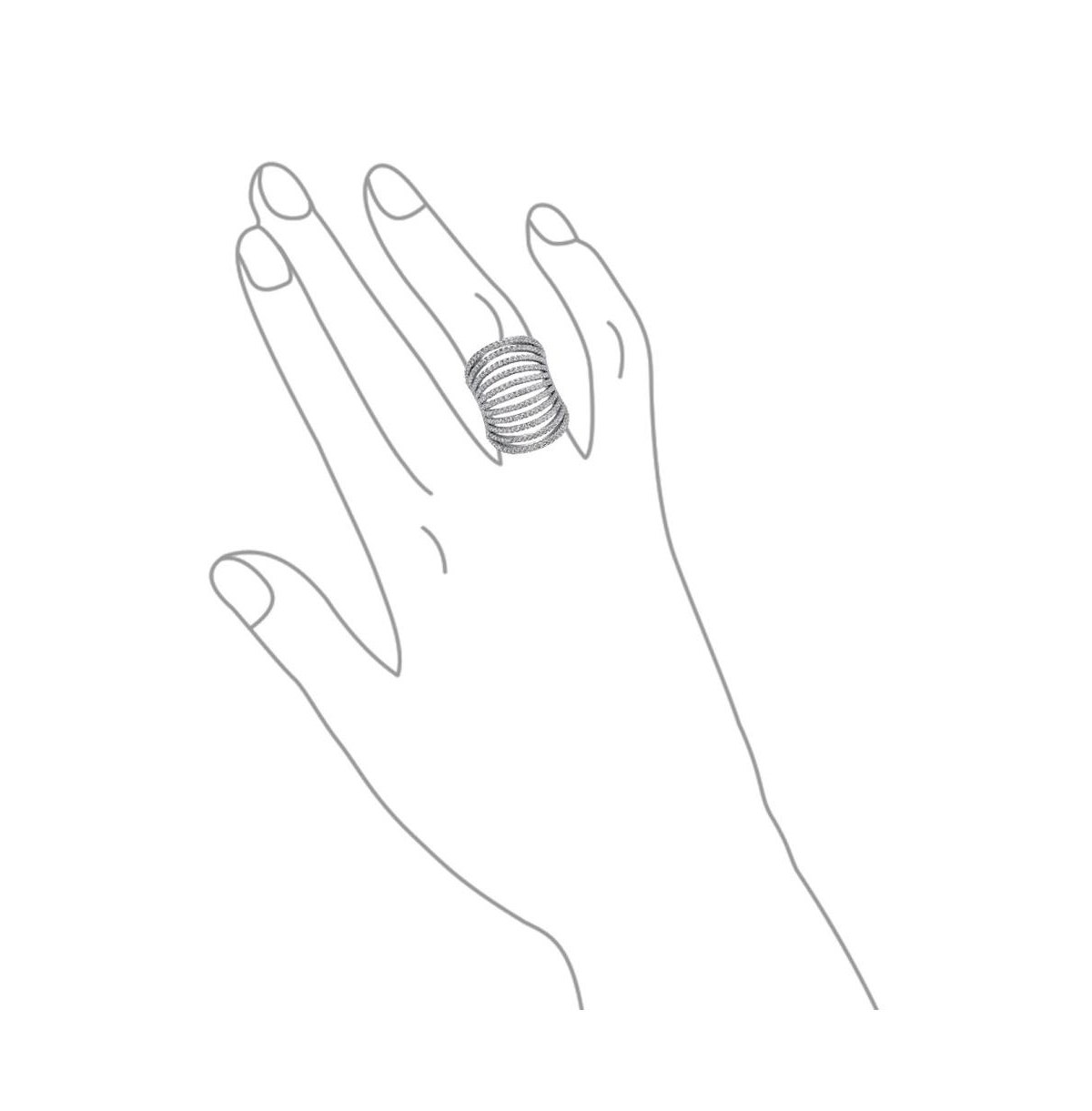 Bling Jewelry Geometric Fashion Cubic Zirconia Pave Cz Full Finger Armor Cocktail Statement Wide Multi Band Ring For Women Sterling Silver