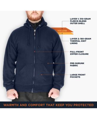 Men's Thermal Lined Hooded Sweatshirt - Heavy-Duty, Warm, Comfortable